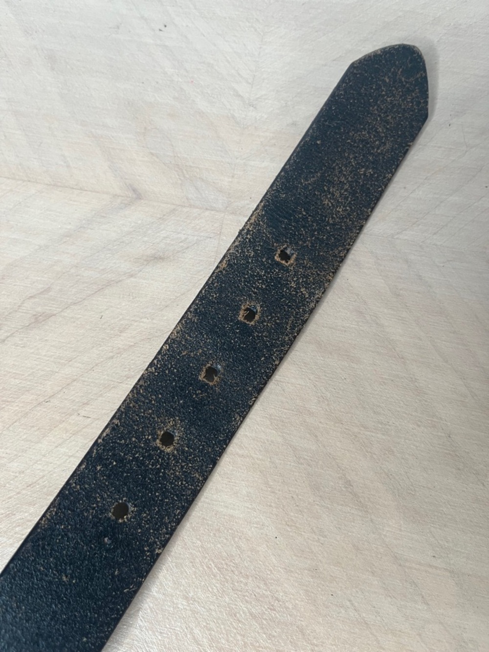 Wide Black Leather Men's Belt - Unbranded Size 36 - Picture 4 of 5